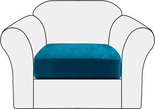 Miniatura 19 de Fundas elásticas de cojín para sofá, fundas de cojín de terciopelo suave, fundas de cojín para la espalda, protector de muebles con parte inferior