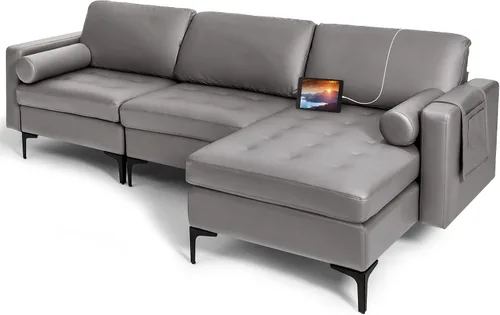 Miniatura 31 de Giantex Sofá individual, silla decorativa, sillón con cojín cómodo, bolsillos para revistas, sala de estar, silla de ocio tapizada para dormitorio