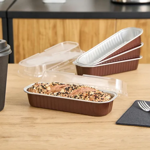 Miniatura 8 de Restaurantware - Mini moldes para pasteles de 6.8 onzas, 6.5 x 2.6 x 1.2 pulgadas, 100 tazas redondas para hornear, desechables, con tapas de Café