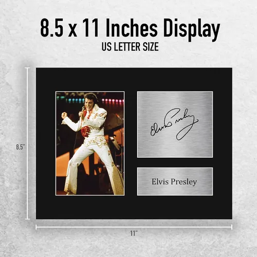 Miniatura 2 de HWC Trading Regalos de Elvis Presley USL con autógrafo impreso y firmado para fanáticos de recuerdos musicales - Tamaño carta de EE. UU