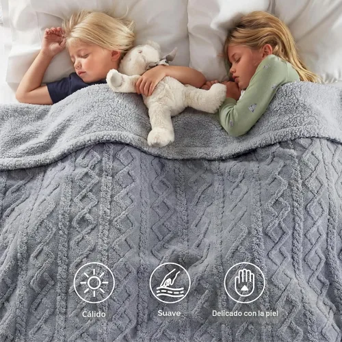 Miniatura 2 de Bedsure Gentlesoft - Manta de forro polar Sherpa para sofá, mullida y acogedora manta de jacquard para mujer, regalo de Navidad, gruesa y cálida
