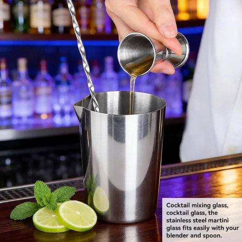 Miniatura 4 de Coctelera, mezcla de lata de acero inoxidable coctelera de cóctel de vidrio mezclador de bebidas de metal mezclador de cóctel jarra de mezcla jarra