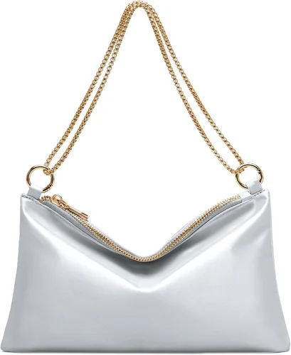 Miniatura 10 de oscaurt Bolso de noche para mujer, cartera de hombro de satén para graduación, compromiso, cóctel, fiesta, boda