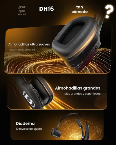 Miniatura 4 de Auriculares Bluetooth Trucker con base de carga, auriculares inalámbricos manos libres con micrófono de cancelación de ruido y botón de silencio