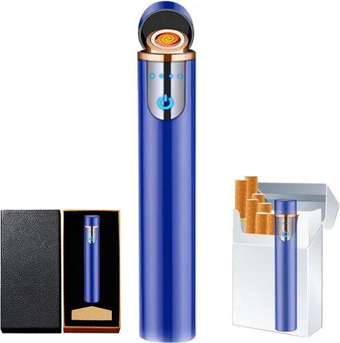 Miniatura 11 de Encendedor electrónico, fresco y eléctrico, recargable por USB, encendido táctil, resistente al viento, sin llama, ligero, plasma con indicador