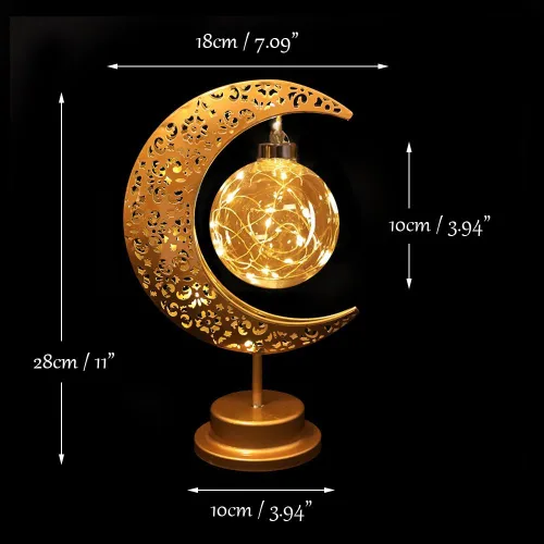 Miniatura 6 de GUOCHENG Lámpara lunar encantada en forma de luna, lámpara de mesa con forma de luna, luz LED de media luna mágica, decoración mágica de luna