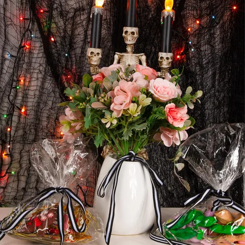 Miniatura 6 de Luinabio Cinta de grogrén de 50 yardas, tela de poliéster para bodas, manualidades, regalos, envoltura, ramos de flores, decoración de pasteles