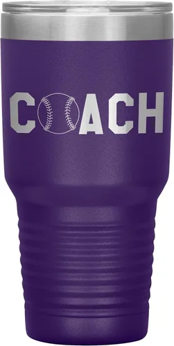 Miniatura 14 de Vaso de entrenador de béisbol, regalo de entrenador de béisbol, 30 onzas, con aislamiento, grabado de acero inoxidable, color negro