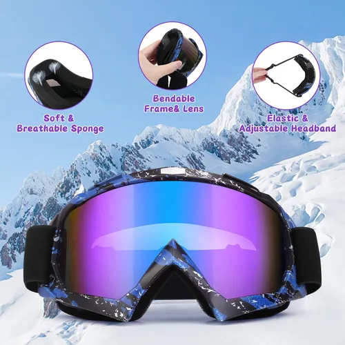 Miniatura 4 de Gafas para Dirt Bike, Paquete de 2 Gafas de Esquí y Gafas para ATV para Motocicleta, MX, Deportes de Motor - Hombres, Mujeres, Adultos, Jóvenes