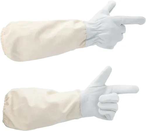 Miniatura 3 de KINGLAKE Beekeeping Gloves Bee Hive Gloves Goatskin Beekeeping Protective Glove with Sleeves Large for the Beginner Beekeeper