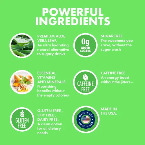 Miniatura 5 de Yes You Can! Mezcla de bebida en polvo de aloe vera, refuerzo de hidratación infundido con extracto de aloe vera orgánico puro, deliciosos sabores