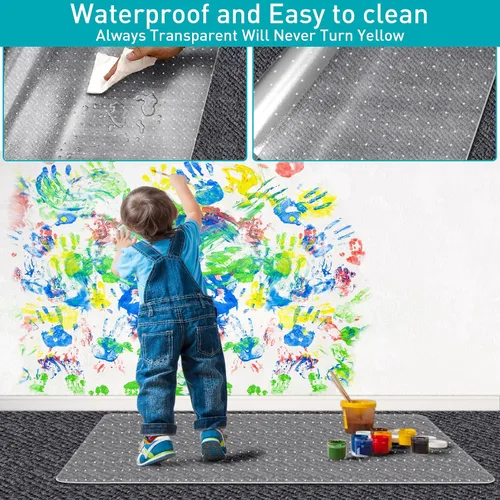 Miniatura 3 de Alfombrilla para silla de oficina para alfombra: 48 x 36 pulgadas, alfombrilla transparente para silla de escritorio para suelo de alfombra