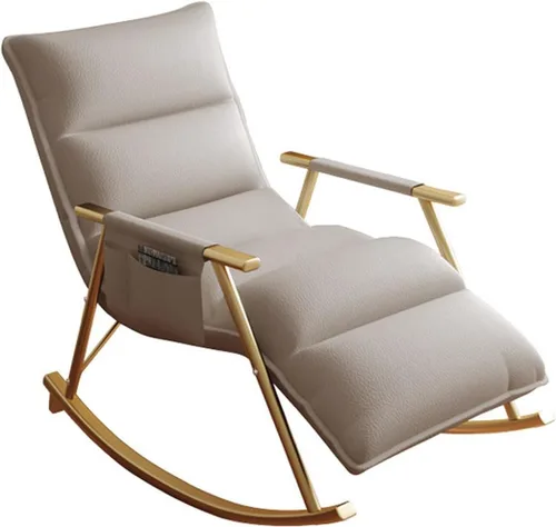 Miniatura 8 de Adjustable Leather Recliner Chair with Footrest Ergonomic Rocking Chair for Living Room Stylish ge Upholstered Lounge Chair with Storage Amarillo