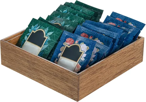Eco Display Contenedor de condimentos de bambú de 7 x 7 x 2 pulgadas, 1 caja grande para especias, resistente a astillas, para condimentos,