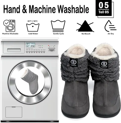 Miniatura 6 de JEBUKTXE Botas de invierno para hombre y mujer, botas de invierno para interiores y exteriores, pantuflas de felpa con espuma viscoelástica