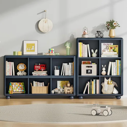 Miniatura 5 de ONBRILL Estantería infantil con 6 cubos de almacenamiento, organizador de almacenamiento de juguetes con diseño completo, diseño Montessori Shlef
