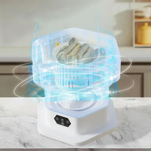 Miniatura 8 de Lavadora plegable, mini lavadora compacta, lavadora portátil con secadora de limpieza profunda, pequeña lavadora eléctrica para ropa