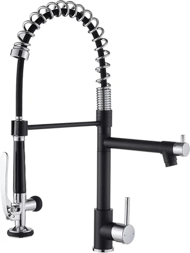 Miniatura 33 de Fapully - Grifo de cocina negro, grifo de fregadero de cocina comercial extraíble con rociador Negro mate