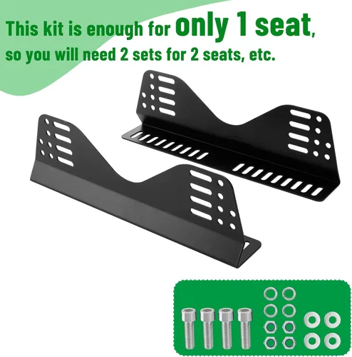 Miniatura 6 de Soportes de montaje lateral para asientos de carreras de cubos: soporte universal para asiento de carreras (juego de 1)