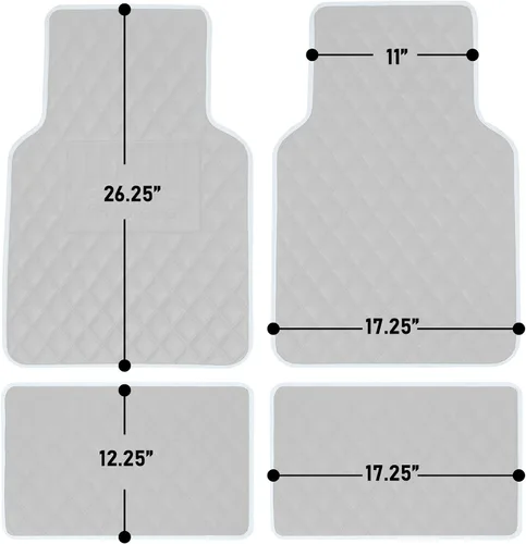 Miniatura 8 de FH Group Alfombrillas universales para automóvil, ajuste multiusos, de lujo, de piel sintética, combo de fundas de asiento de automóvil pequeñas