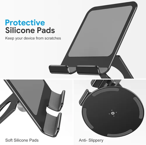 Miniatura 9 de OMOTON Soporte giratorio para tablet iPad con base giratoria 360°, soporte plegable ajustable para dibujo, compatible con iPad Pro/Air/Mini y más