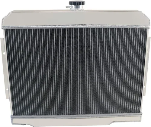 Miniatura 3 de Primecooling - Radiador de aluminio de 4 filas + ventilador de 2 x 12 pulgadas + cubierta para Jeep CJ Series CJ5 CJ6 CJ7 con motor GM Chevy SWAP