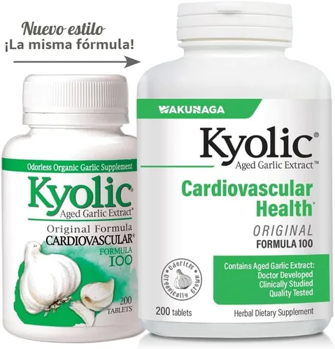 Miniatura 5 de Cápsulas con extractos de ajo añejado Kyolic, fórmula 100 original cardiovascular, 100-32, Pastillas, 1, 1