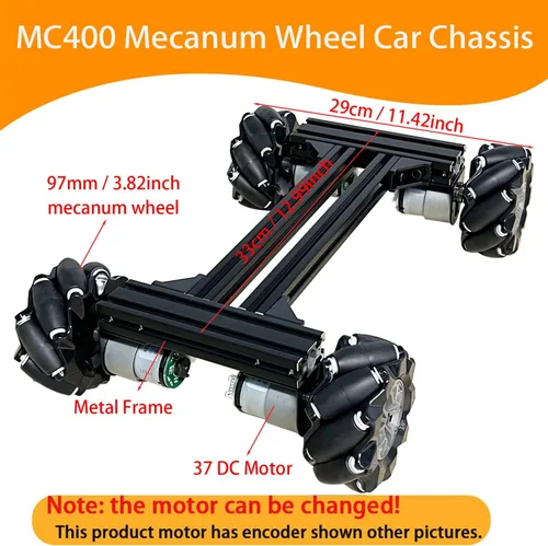 Miniatura 2 de Mecanum Wheel - Kit de aprendizaje de control de chasis de automóvil para Arduino Raspberry Pie Microbit con motor codificador de CC, Steam AGV ROS