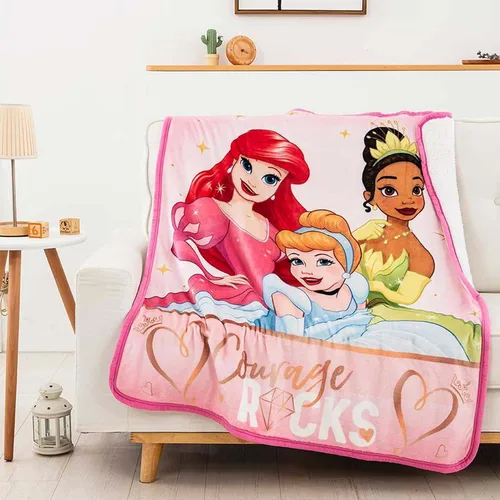 Miniatura 2 de NORTHWEST Disney Princess - Manta Sherpa de seda táctil, 40 x 50 pulgadas, princesas mecedoras