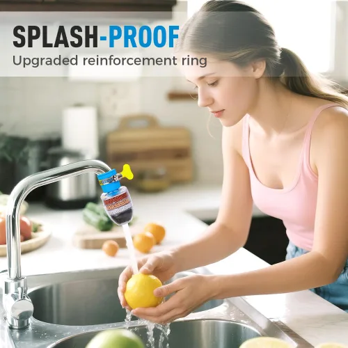 Miniatura 8 de Filtro de agua de carbón mágico, filtro de agua activado con cartucho de 6 capas, proporciona una fuerte presión de agua, adecuado para grifo de 1/2