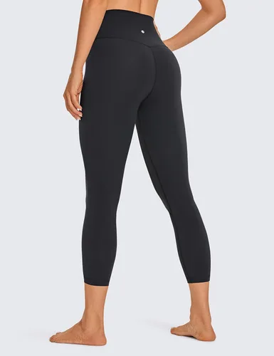 Miniatura 2 de CRZ YOGA Leggings capri de entrenamiento cepillado para mujer, 21 pulgadas, cintura alta, compresión para gimnasio, control de abdomen, yoga