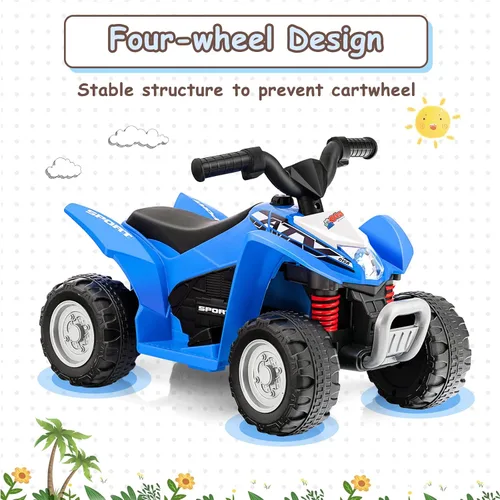 Miniatura 9 de OLAKIDS Cuatrimoto para niños, vehículo eléctrico de 6 V para niños pequeños, coche de juguete motorizado de 4 ruedas con batería para niños y niñas