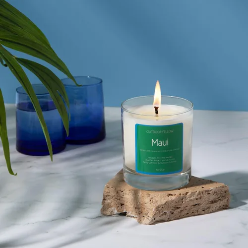 Miniatura 6 de Maui Vela perfumada Outdoor Fellow Vela perfumada de isla Tiempo de combustión de más de 40 horas Mezcla de cera de coco y albaricoque