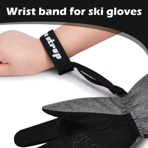 Miniatura 2 de RunNico 4 correas de seguridad para guantes deportivos Soporte elástico para guantes de esquí Guantes de esquí esposas para colgar guantes, ideal