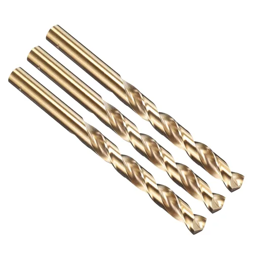 Miniatura 227 de PATIKIL Broca Jobber de 0.039 in, vástago recto M35 cobalto 5% acero de alta velocidad 135° acabado dorado para metal duro de acero inoxidable - 2
