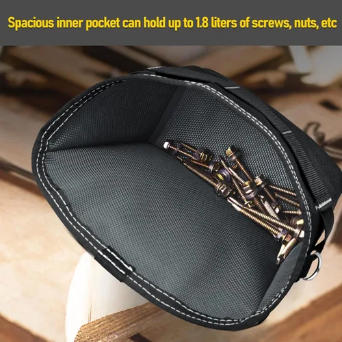 Miniatura 6 de Bolsa de herramientas SOGCASE para clavos y tornillos con clip para cinturón (XL, Negro)