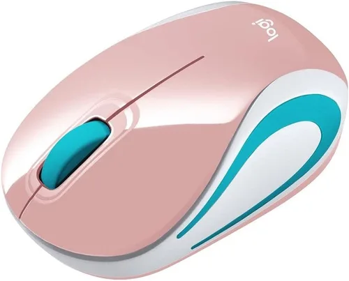 Logitech Ratón Inalámbrico Mini M187 Ultraportátil, Seguimiento Óptico 1000 DPI, 3 Botones, PC/Mac/Laptop - Blossom