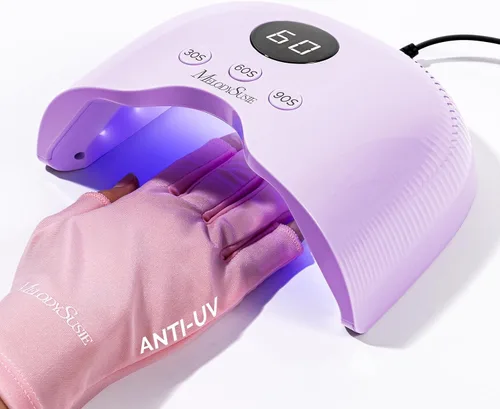 Miniatura 8 de MelodySusie Lámpara de uñas LED compacta con guantes UV, secadora de uñas P-PLUS30A con sensor inteligente que cura todos los geles, especialmente