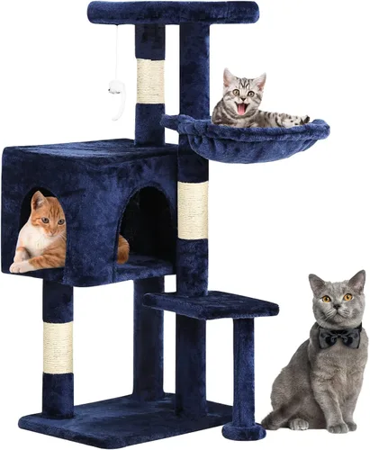 Miniatura 27 de BestPet Torre para Gatos de 54" Beige Resistente, Fácil de Ensamblar, Centro de Actividades Multinivel con Postes Rascadores de Sisal, Condos