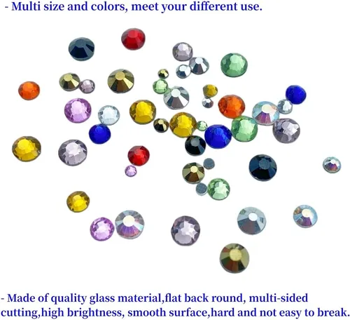 Miniatura 3 de Hotfix - 600 diamantes de imitación de cristal redondos SS30 de 0.236 in con parte trasera plana para manualidades, ropa, zapatos, camisas, tazas