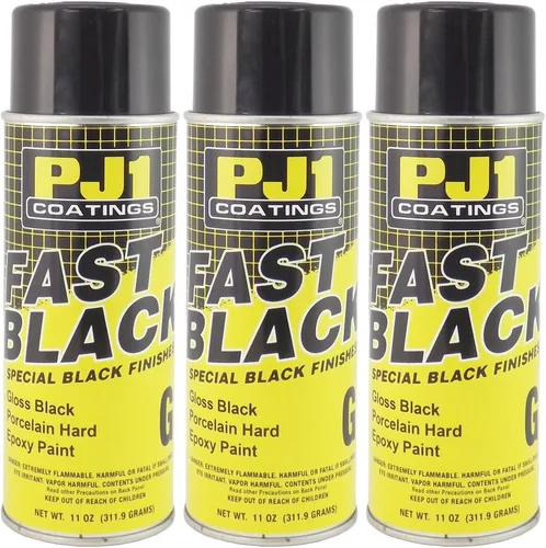 PJ1 16-GLS-3PK Pintura en aerosol epoxi negra brillante, 33 onzas, paquete de 3