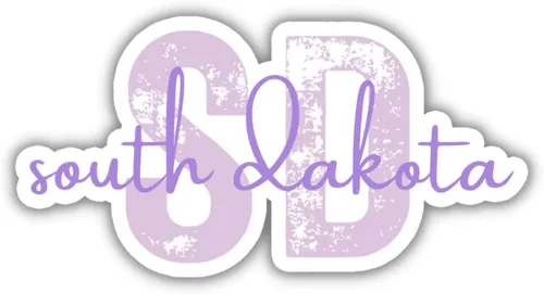 South Dakota State Travel Sticker, Multiple Colors, SD State Code, Vinyl Laptop Water Bottle Planner Journal Places I've Been, Luggage Decal (Purple)