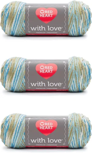Miniatura 41 de Red Heart with Love Berry - Hilo rojo – Paquete de 3 unidades de 6.98 oz/7 onzas – Acrílico – 4 medianos (peinado) – 370 yardas – Tejido/ganchillo
