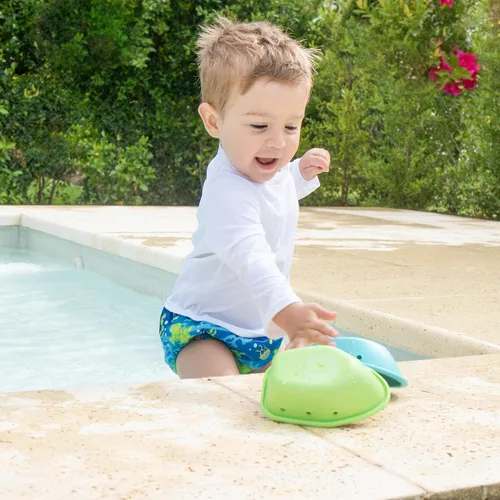 Miniatura 4 de green sprouts Snap Reusable Absorbent Swimsuit Diaper, Light Pink Pinstripe, 24 Month