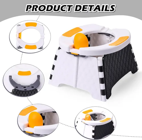 Miniatura 3 de Orinal portátil para viajes de niños pequeños, silla de entrenamiento para ir al baño con bolsa de viaje, inodoro de entrenamiento para ir al aire