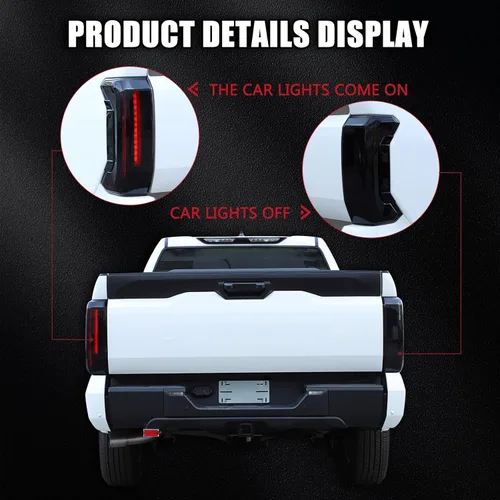 Miniatura 4 de Cubierta de Luz Trasera Carcasa de Lámpara Trasera Protector de Pantalla Marco de Moldura Compatible con Toyota Tundra 2022 2023 2024 2025, ABS
