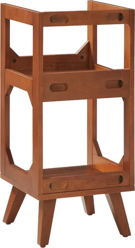 Miniatura 3 de Crosley Furniture Asheville - Soporte pequeño de discos moderno de mediados de siglo, almacenamiento de vinilo, con capacidad para hasta 130 discos
