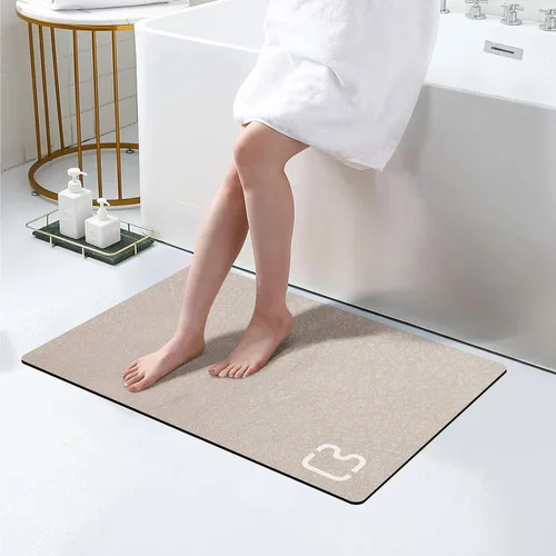 Miniatura 47 de RUERYA Tierra de Diatomeas Alfombras de Baño 23.6 x 15.7 pulgadas, Secado Rápido Súper Absorbente Base de Goma Antideslizante Alfombra de Baño