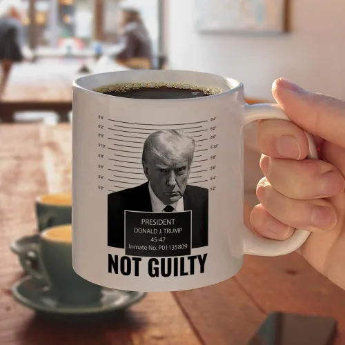 Miniatura 4 de Trump Mugshot Not Guilty - Taza de café de cerámica, tazas de regalo novedosas para café, té y bebidas calientes, 11 onzas, color blanco