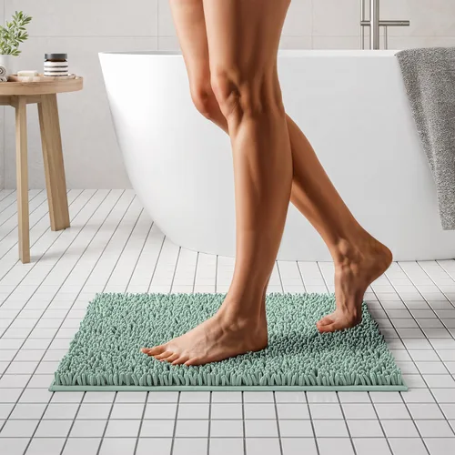 Miniatura 56 de MAYSHINE Alfombra de Baño de Chenilla Afelpada Extra Suave, Súper Absorbente, Alfombra de Baño Antideslizante Microfibra Esponjosa